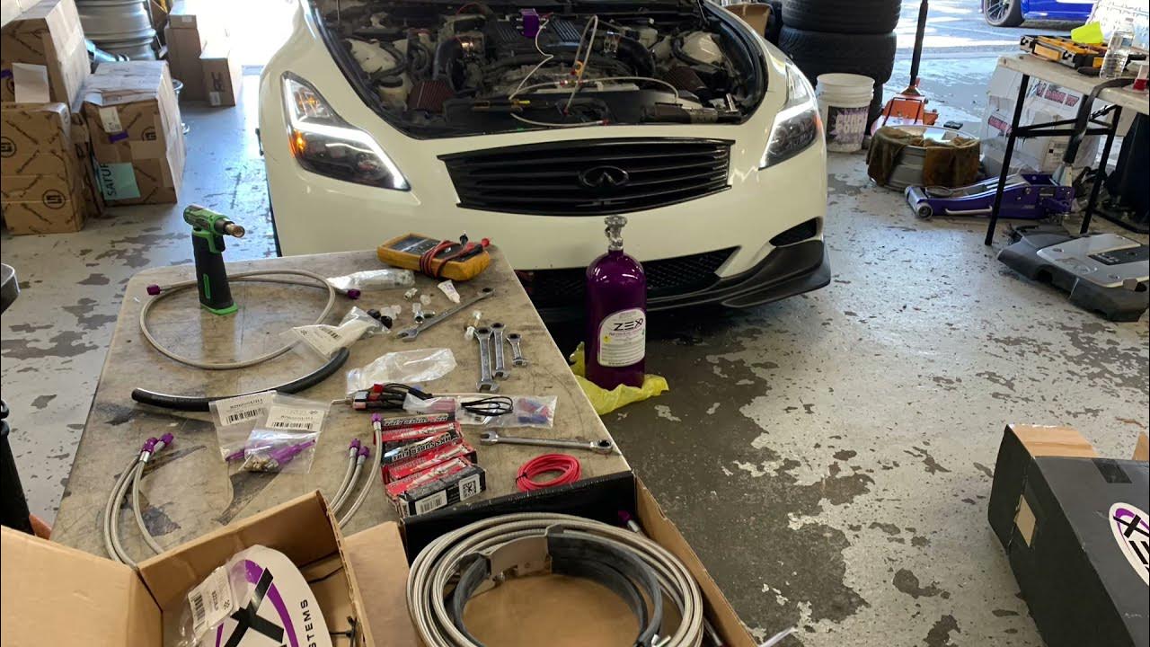 Infiniti G37 Coupe ZEX nitrous install VQ37VHR KG Installs YouTube