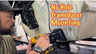 NO HOLES Solution for Mounting your Transducer on the Stern | #trackerboats #tinyboatnation #tinboat