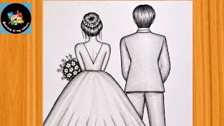 Couple drawing  || couple back side drawing|| Easy couple drawing with pencil.