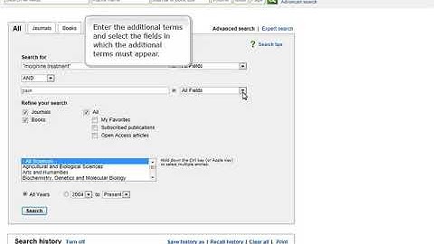 Configure la búsqueda avanzada en ScienceDirect