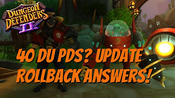 DD2 Update Rollback FAQ! 40 DU Plasma Defense?