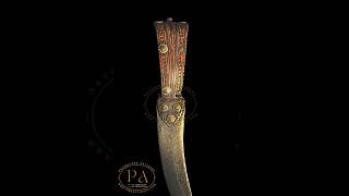 Rare 18th Century Bichwa Dagger Scorpion Sting | Bronze Enamel Grip & Watered Steel Blade #history