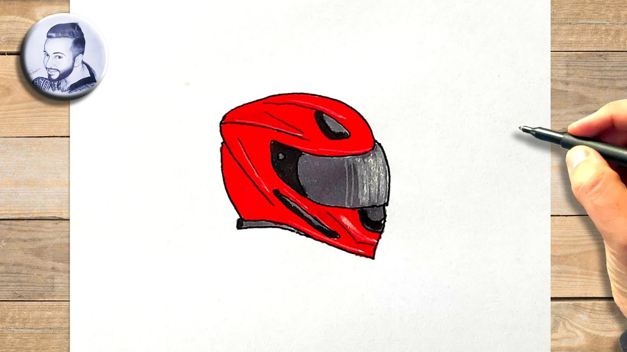 Comment dessiner un casque de moto dessin facile à faire