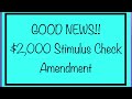 Good News! $2,000 Stimulus Check Amendment – SSA, SSDI, SSI, Adult Dependents - 12/28 Update