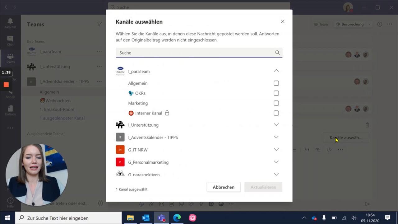 Benachrichtigung in Microsoft Teams an unterschiedliche Kanäle senden