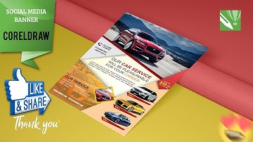 How to Design Car Rentals Social Media Banner | CorelDraw Tutorial