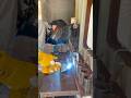 Our Student setting himself before Mig Welding~A-1 Welding Classes #a1weldingclasses #tradeschool