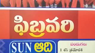 2019 February Monthly Telugu Calendar Panchangam Details