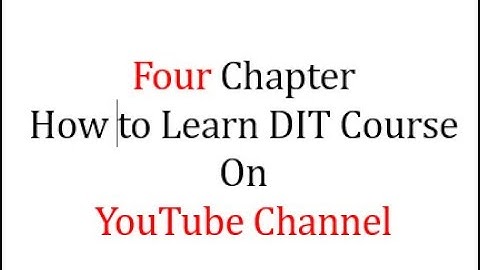 Lec. 4. How to learn Computers -TTC - DIT in Urdu/DIT complete course lecture 4