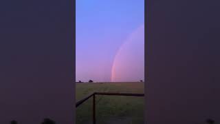 Double rainbow, pink sky, rain, &amp; a gorgeous Texas sunset? Praise the Lord!😍#sunset #farming #short