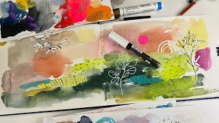 Watercolour art , and artist mark making and Art journals, video part 2/4