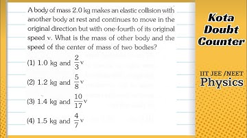 A body of mass 2.0 kg makes an elastic collision with another body at rest and continues to move in