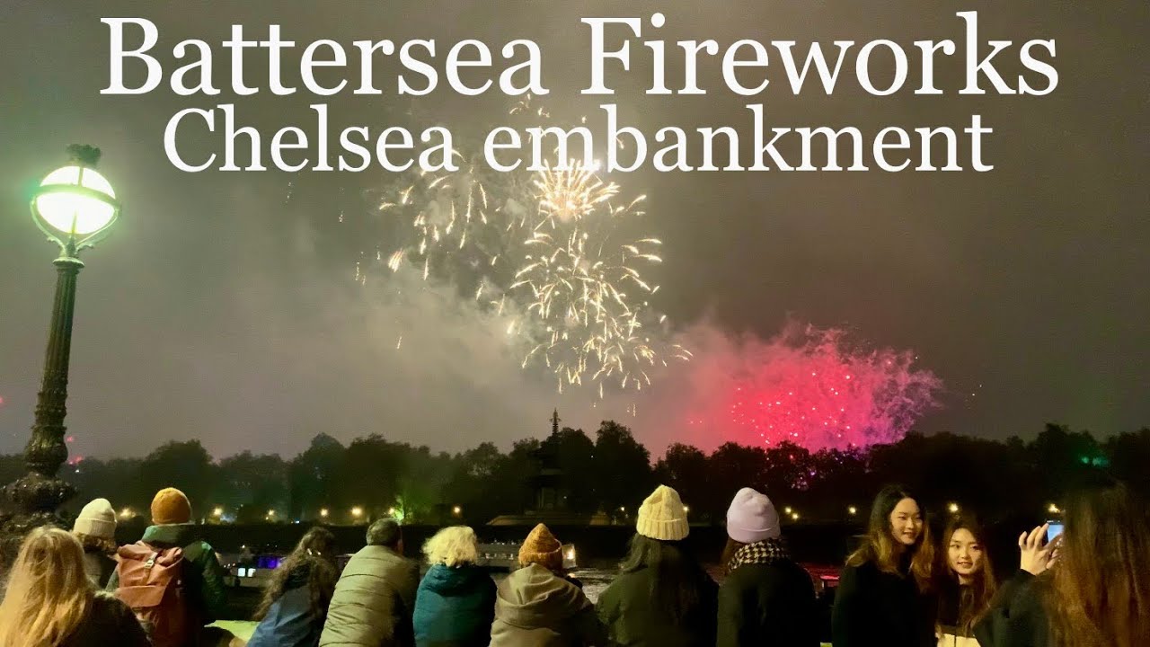 Battersea Park Fireworks display from Chelsea Embankment Riverside 🎆