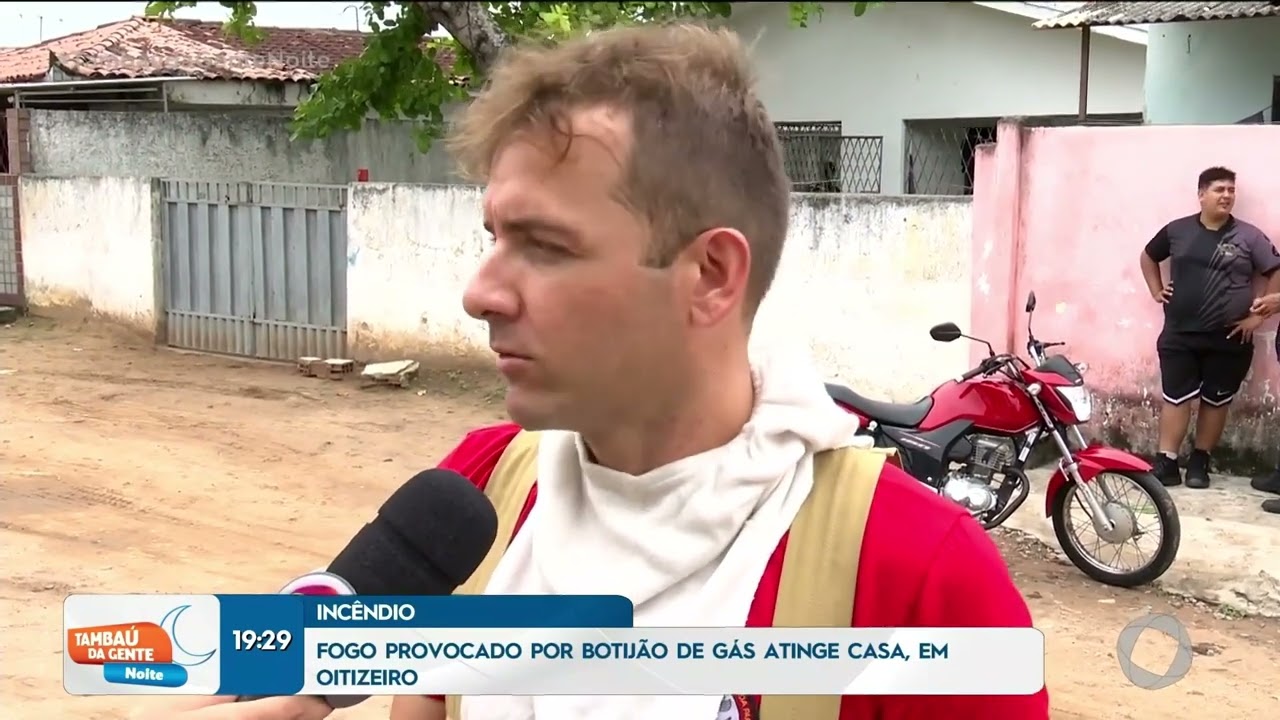 Fogo provocado por botijão de gás atinge casa, em Oitizeiro - Tambaú da Gente Noite