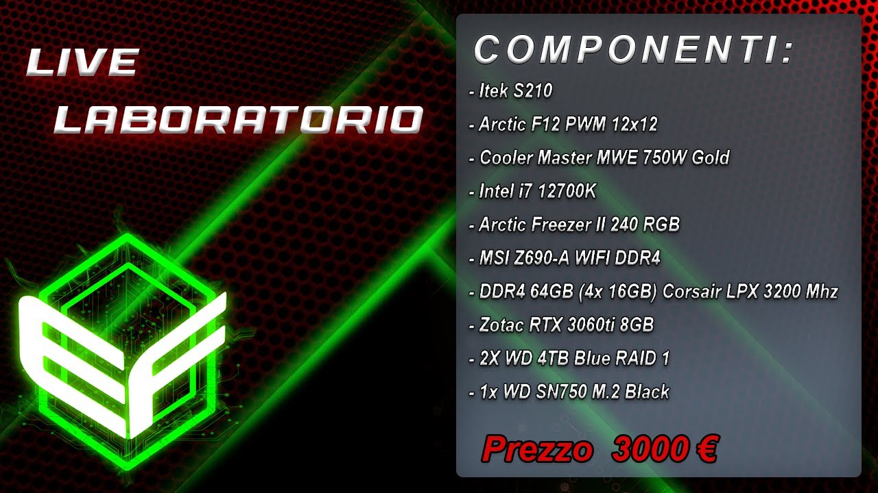 Assembliamo una workstation da 3000 euro con 64Gb di ram e i7 12700K ...