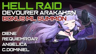 [Epic7] Hell Raid: Devourer Arakahan - Diene Requiemroar Angelica C.Dominiel + Bonus ML Summon!