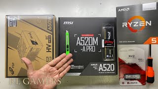 AMD Ryzen 5 5600G msi A520M-A PRO Kingston NV2 mini Gaming PC Build