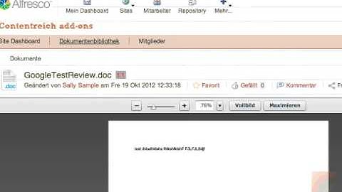 Alfresco Community 4.2.a Review Teil 5 - Single Click Google Docs Integration