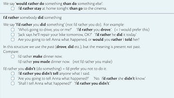 Unit 59  Prefer and would rather