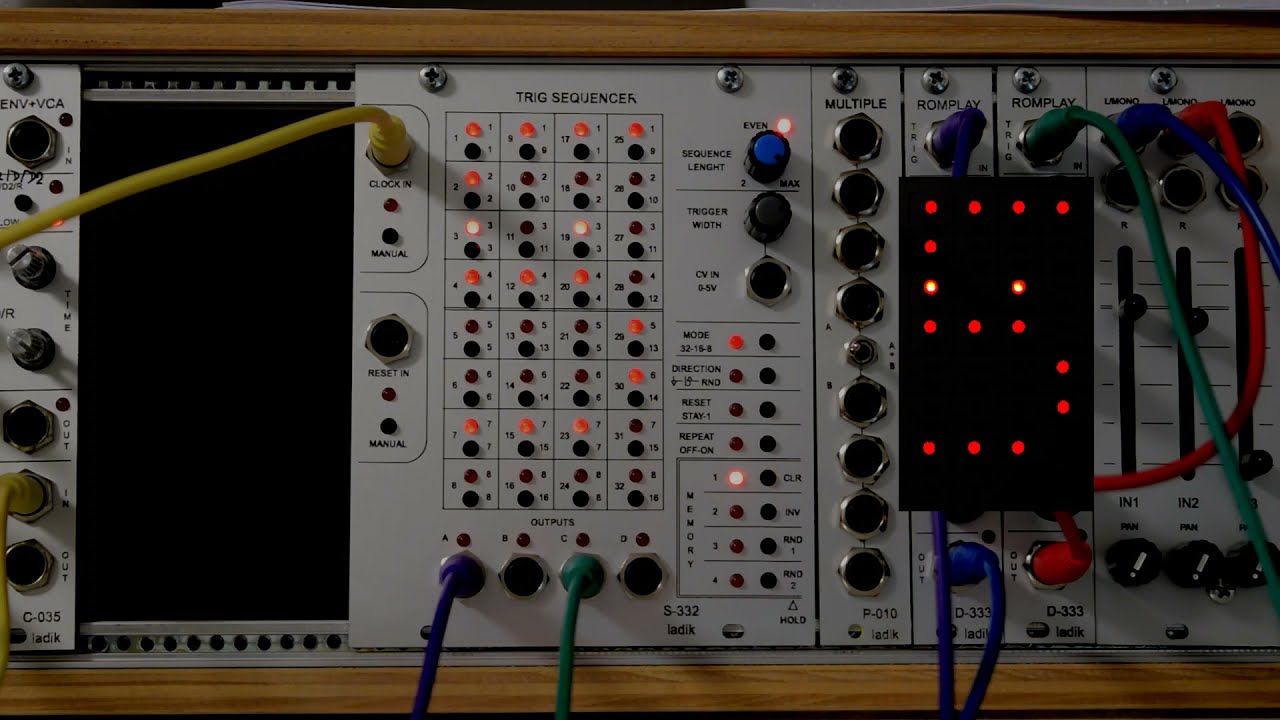 Ladik S-332 トリガーシーケンサー(20HP) ladik S-332 trig sequencer - YouTube