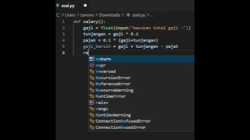 fungsi menghitung gaji karyawan menggunakan python #python #shorts #short #tutorial