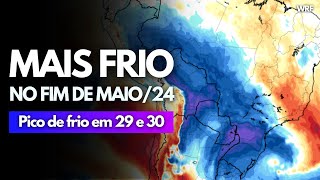 28/05/24 🔵 PICO DE FRIO NO FIM DO MÊS DE MAIO EM SP, MS, PR E ÁREAS ADJACENTES