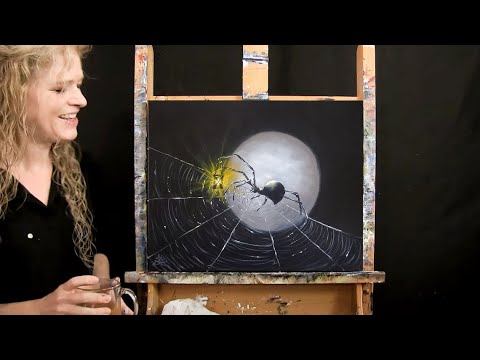 Learn How to Paint LANTERN LIT SPIDER with Acrylic - Paint & Sip at Home - Fun Step by Step Tutorial