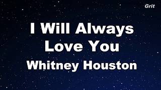 I Will Always Love You - Whitney Houston Karaoke【Guide Melody】 chords