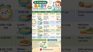 8–9 Months Baby Feeding Schedule | Indian Baby Food Chart | tinytummies_gen