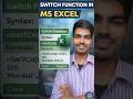 Switch Formula In Excel 💯 #excel #tutorials #viral #shorts #ytshorts #excelformulas #exceltips