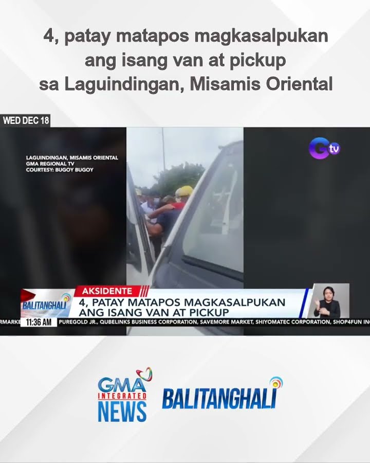 4, patay matapos magkasalpukan ang isang van at pickup | Balitanghali
