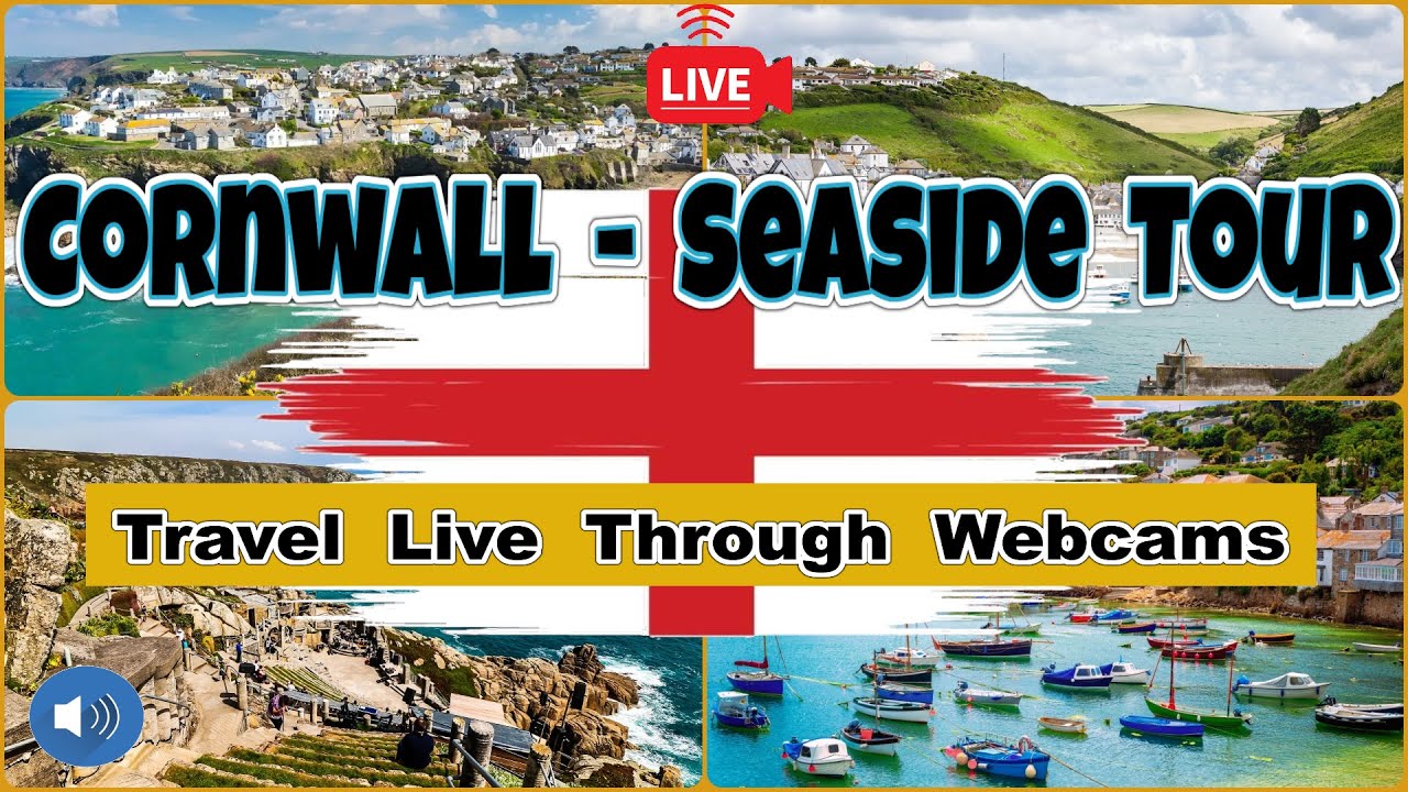 🌊🅻🅸🆅🅴🌊Cornwall Sea Shore Live Webcam Tour⛱️England🐦🐟🧭🌅Sennen🏖️Mevagessey⛵Porthleven⚓ Ives Penzance