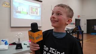 3rd Grader Beau Interviews WOODTV Meteorologist Ellen Bacca during her visit to Hamilton Elementary