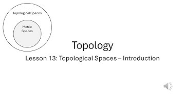 Lesson 13: Topological Spaces - Introduction and Examples