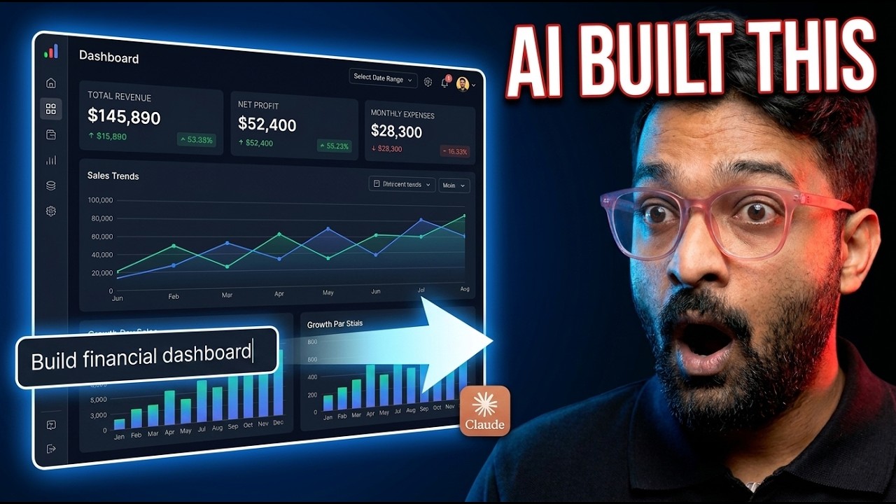 🔥 Build Dashboards Without Coding (Claude AI Tutorial + Finance Example ...