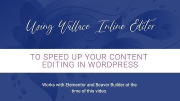 How to Use Wallace Inline Editor to Speed Up Your Site Editing