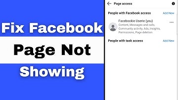 How To Fix Facebook Page Not Showing Error 2025 – Quick & Easy Solution
