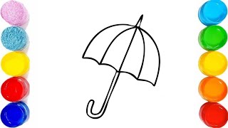 Let's Draw and Color Umbrella ☔ Drawing and colouring for preschool kids and toddlers