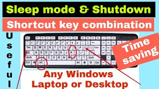 sleep mode or shut down shortcut key for windows Laptop or desktop |Useful time saving on windows 10