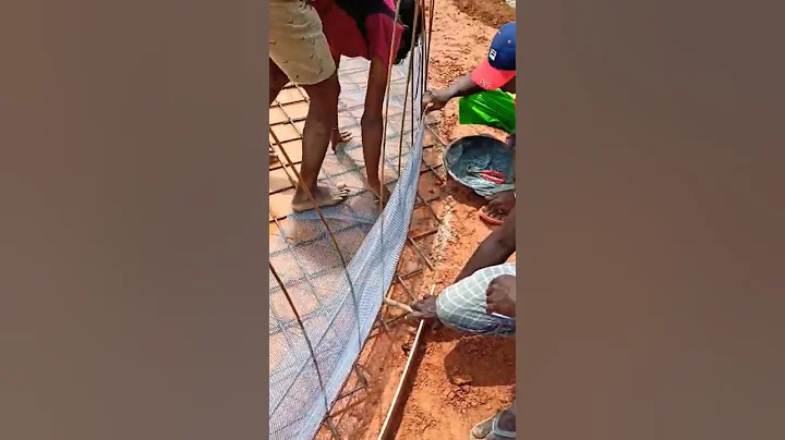 Mesh work for Ferrocement water tank construction using chicken mesh & 6mm steel bars