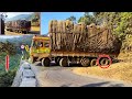 DARE To DRIVE : Overloaded Lorry Escape From Danger In Ghat Down Turn | Lorry Videos | Trucks In Mud