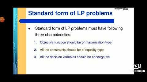 Canonical form of lpp