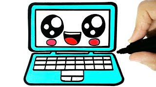 How To Draw A Funny Laptop Computer + Spotlight