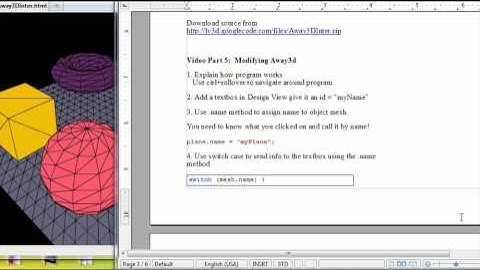 Chapter 2: Modifying Away3d Mesh Interactivity
