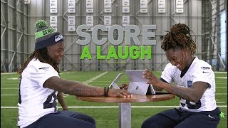 Seahawks twins shaquem and shaquill griffin have a friendly
competition to make each other laugh by telling bad jokes.watch more
score laugh: https://www.y...