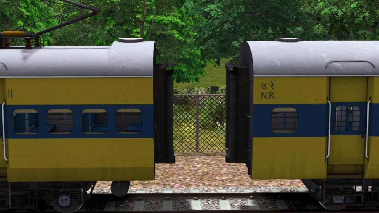 Fast Crossing Memu Passenger Train || 👨‍❤️‍💋‍👨 Bumpy Forked Railroad Tracks Simulator 