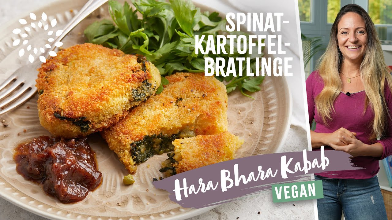 Indische Kartoffel-Bratlinge mit Spinat - Hara Bhara Kabab - YouTube