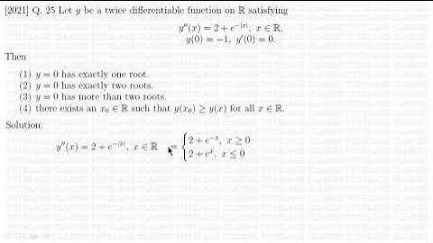 JAM 2021 Mathematics (MA) Q. 25 Differential Equations