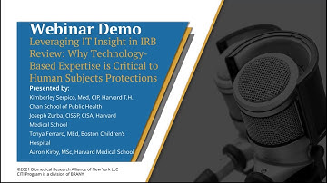 CITI Program Webinar Demo - Leveraging IT Insight in IRB Review