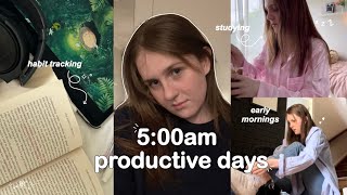 5AM PRODUCTIVE Days 🎧 early mornings, studying, new daily routines, at the library & habit tracking